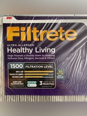 3M Filtrete Ultra Allergen Reduction Air Filter 18x18x1 Healthy Series Lot of 5